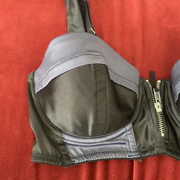 Vintage H&M collab Sonia Rykiel Satin Navy Bra - Picture 3 of 4